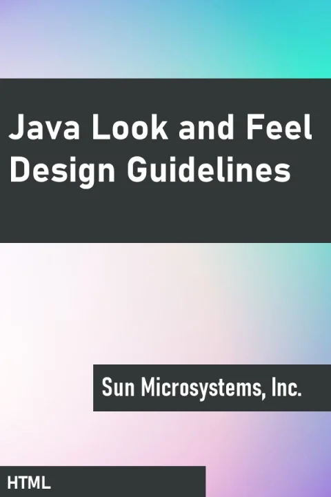 Java Look and Feel Design Guidelines