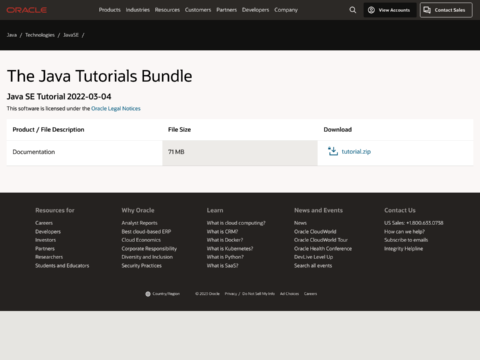 The Java Tutorials Bundle
