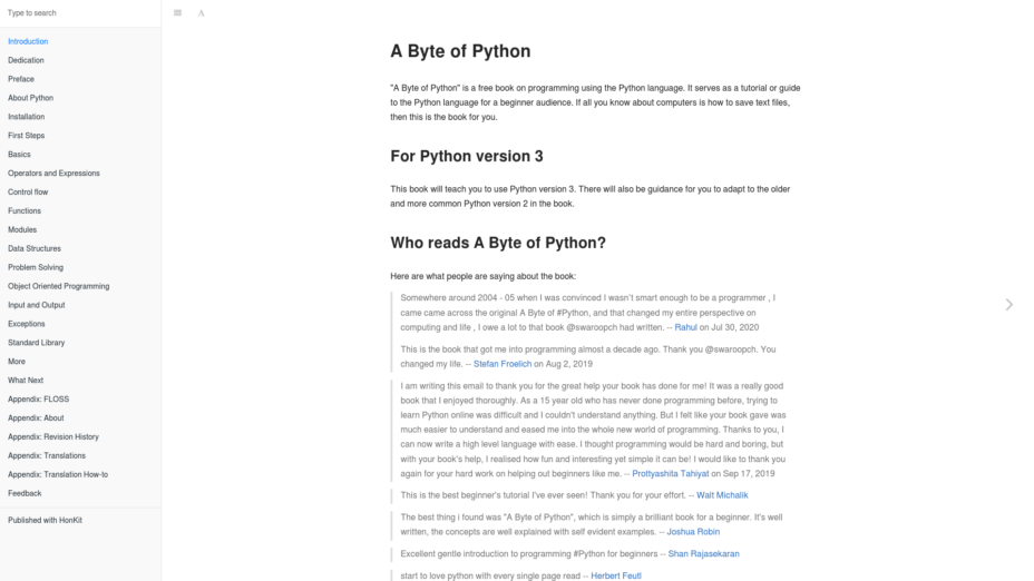A Byte of Python A Byte Of Python
