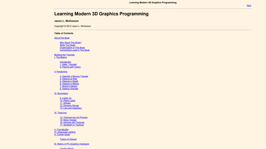 Learning Modern 3D Graphics Programming