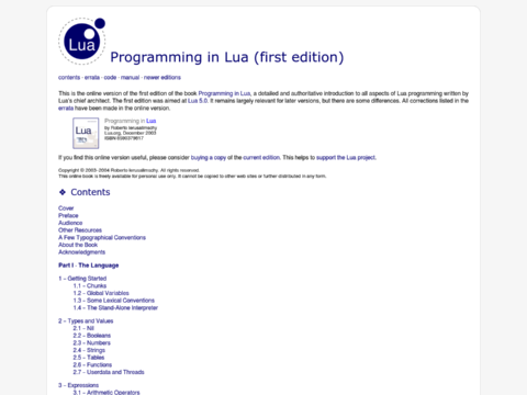 Programming In Lua (first Edition)